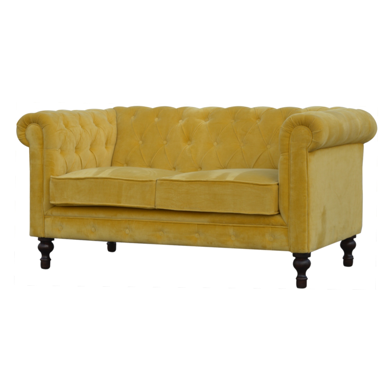 Mustard Velvet Chesterfield Sofa - Image 2