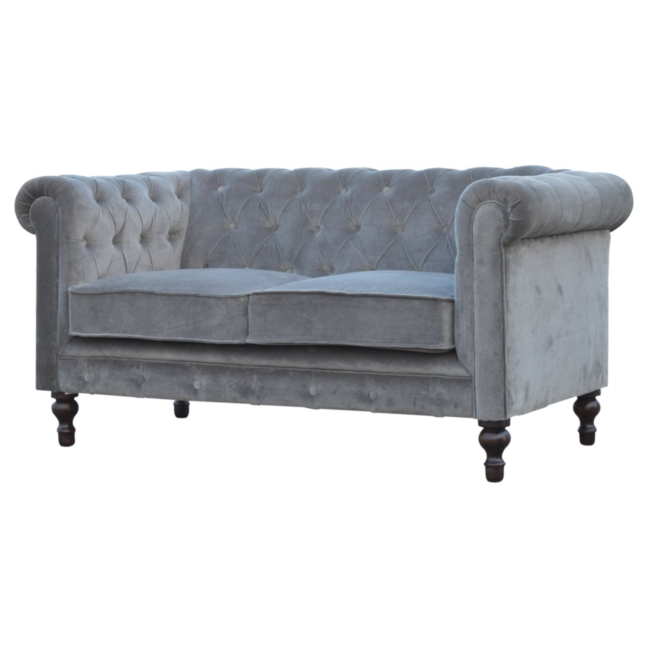 Grey Velvet Chesterfield Sofa - Image 2