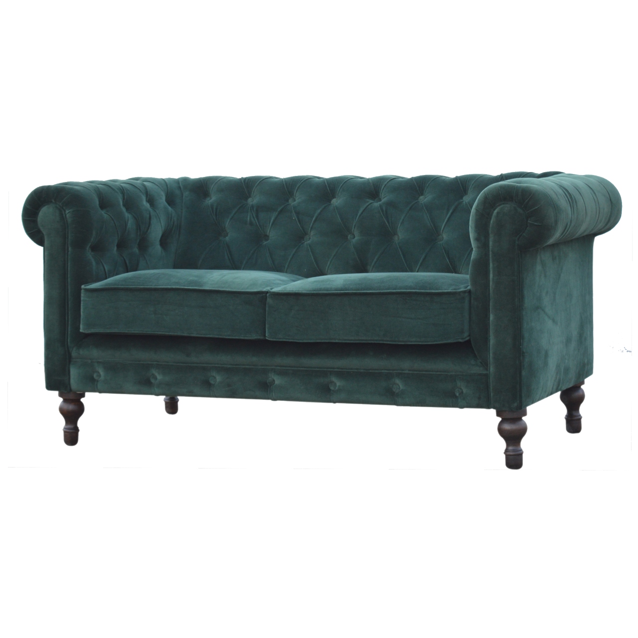 Emerald Green Velvet Chesterfield - Image 2