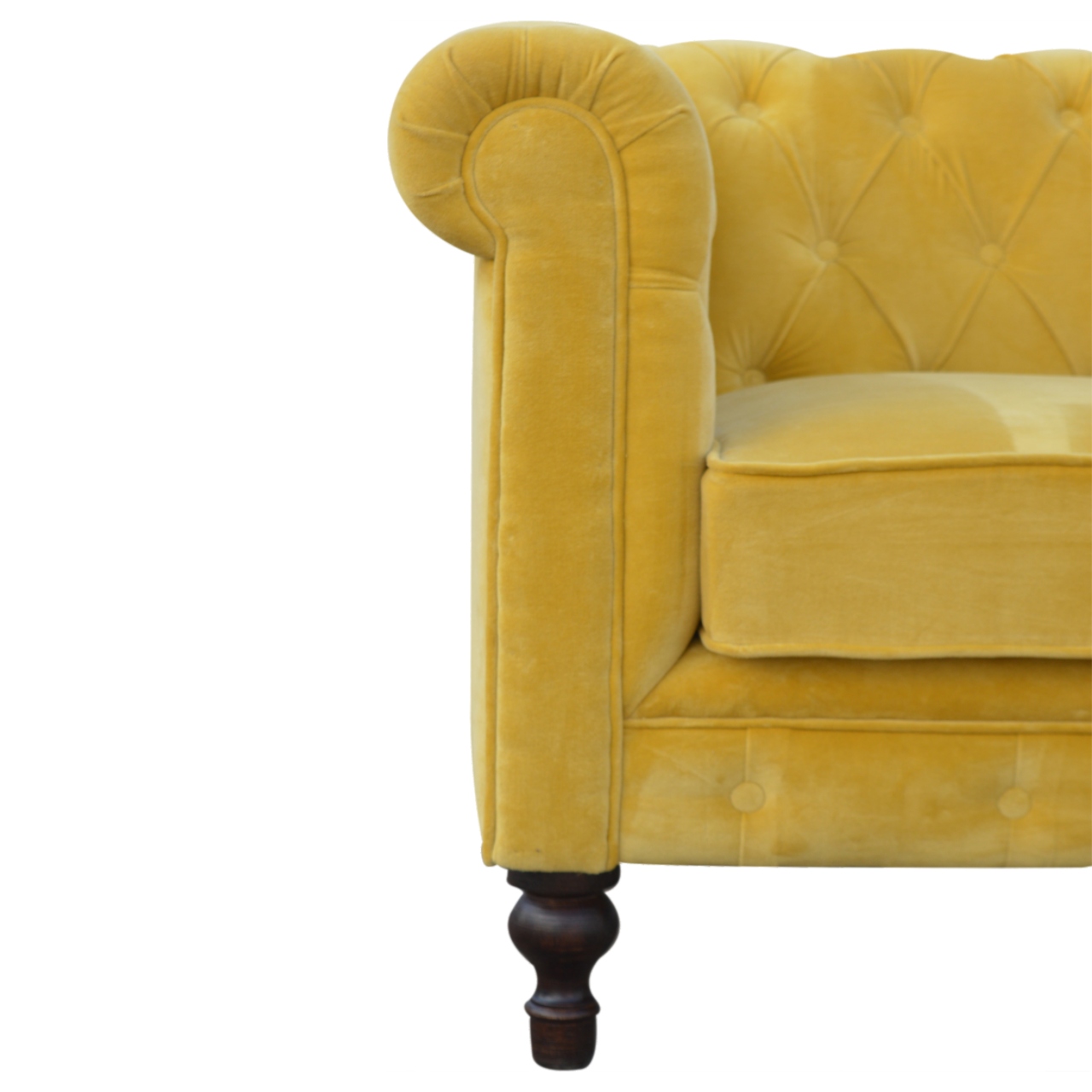 Mustard Velvet Chesterfield Sofa - Image 3