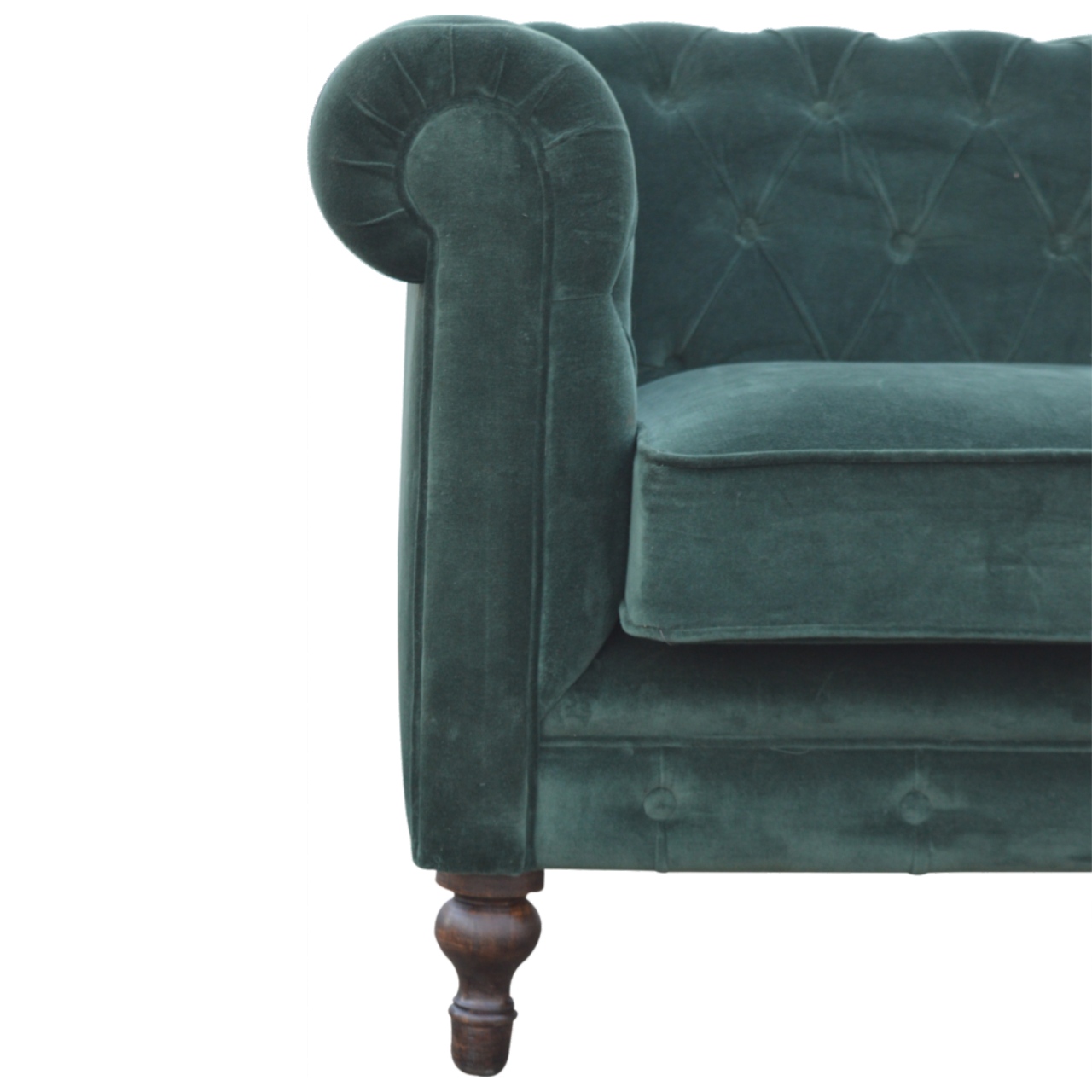 Emerald Green Velvet Chesterfield - Image 6