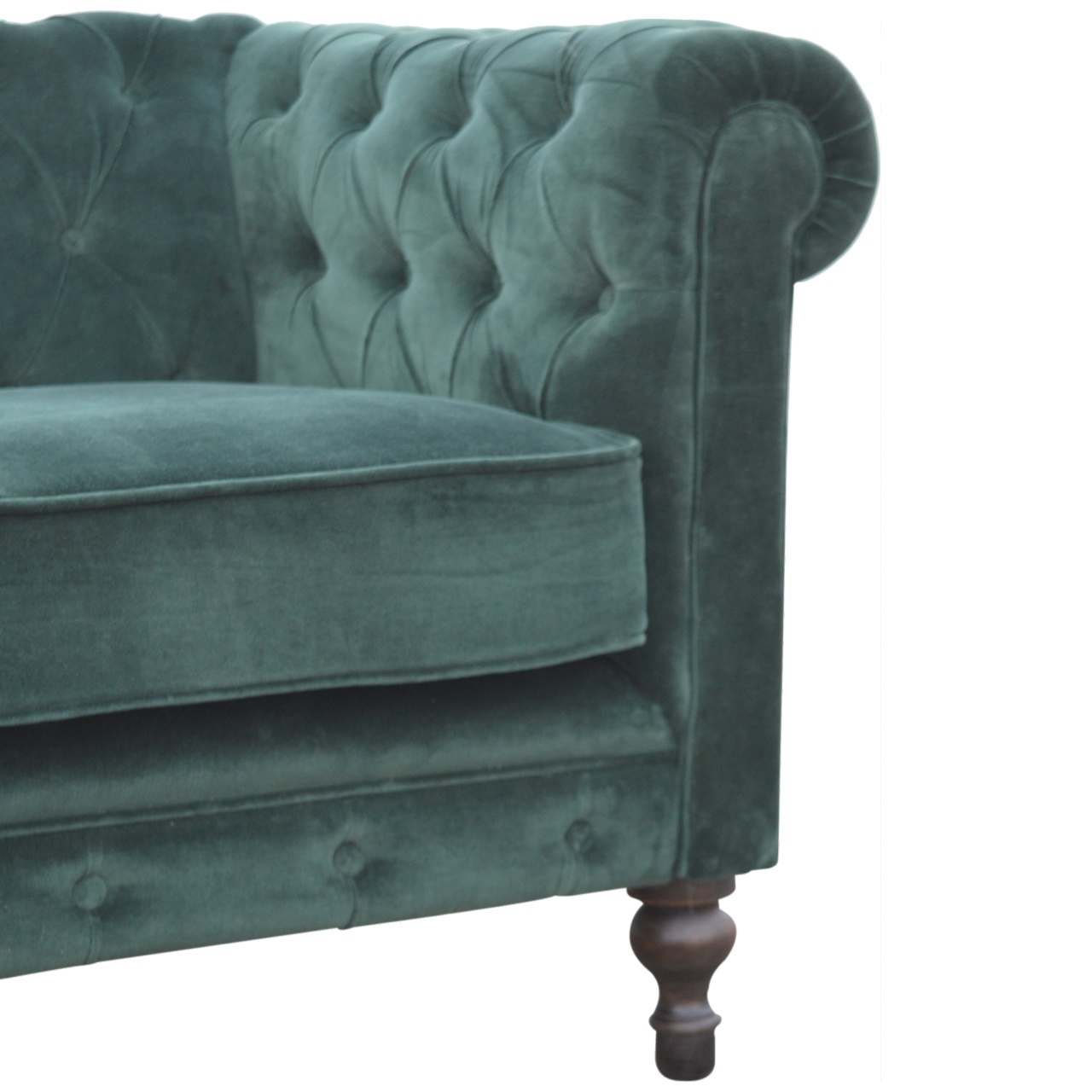 Emerald Green Velvet Chesterfield - Image 7