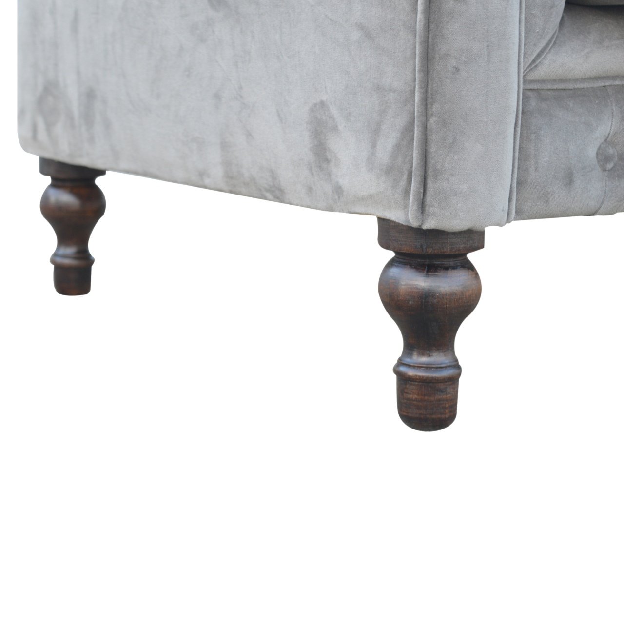 Grey Velvet Chesterfield Sofa - Image 6