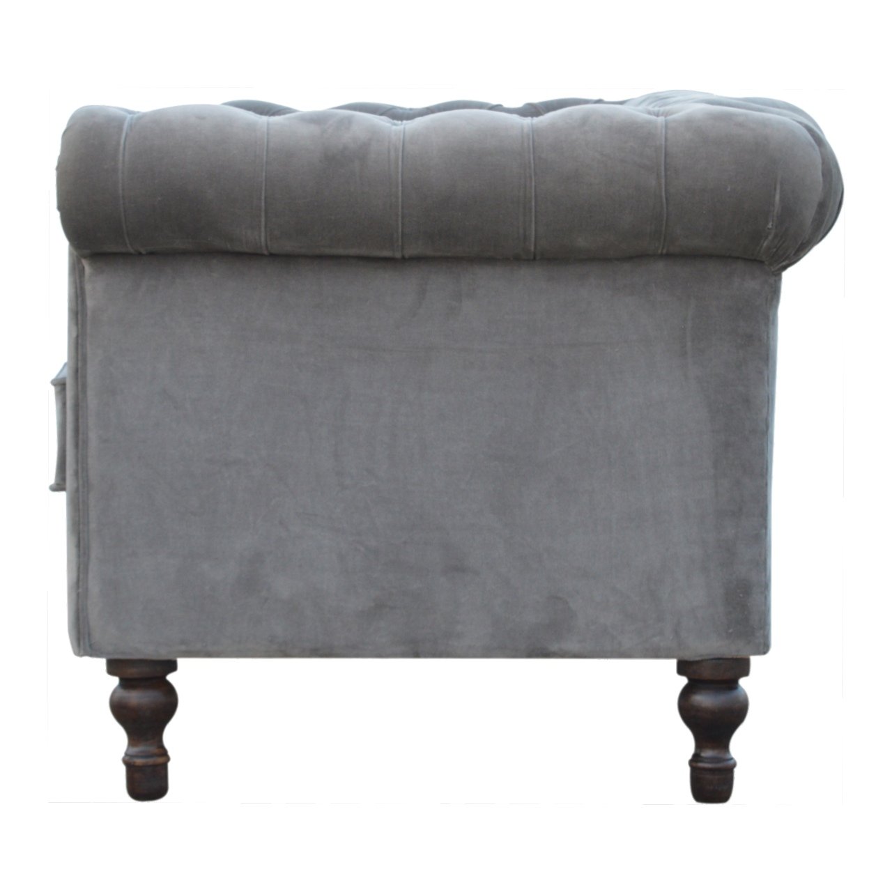 Grey Velvet Chesterfield Sofa - Image 8