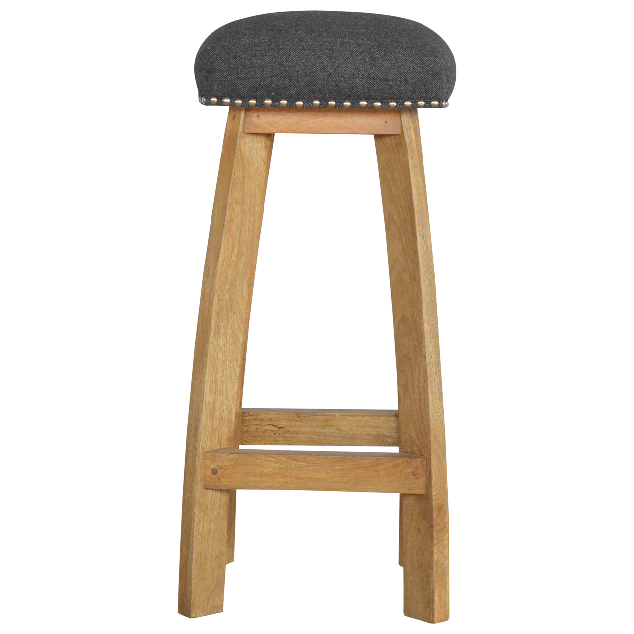 Black Tweed Studded Bar Stool - Image 3