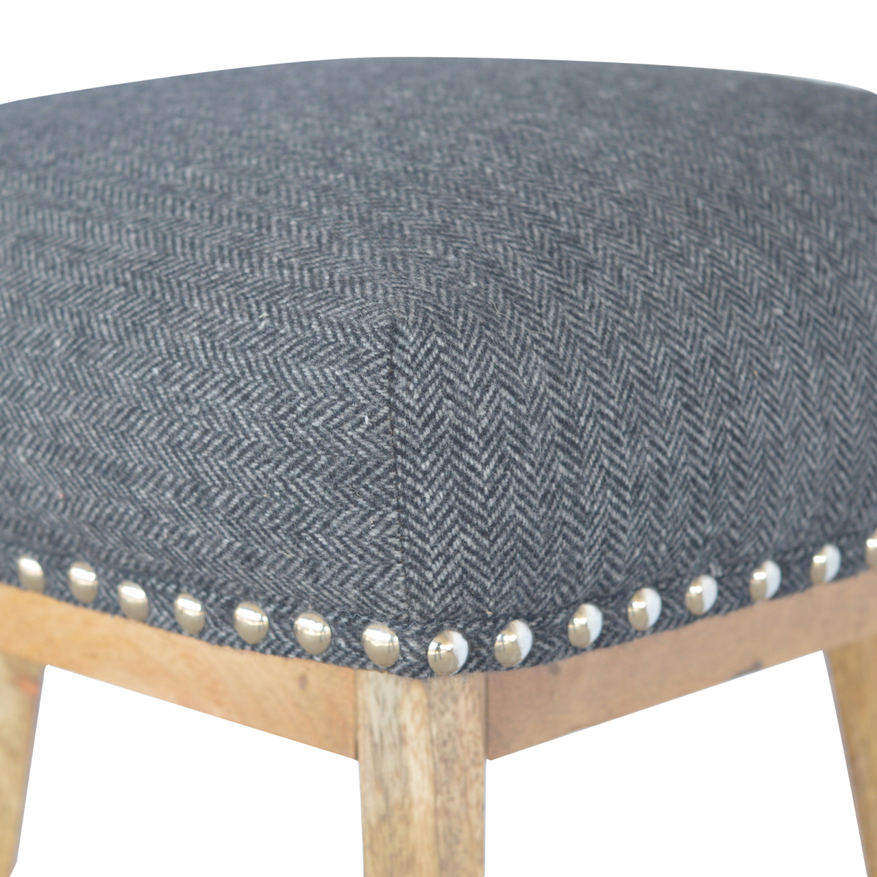 Black Tweed Studded Bar Stool - Image 5