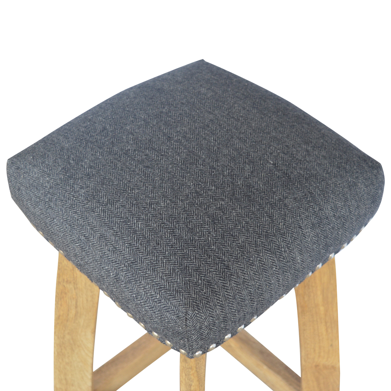 Black Tweed Studded Bar Stool - Image 6