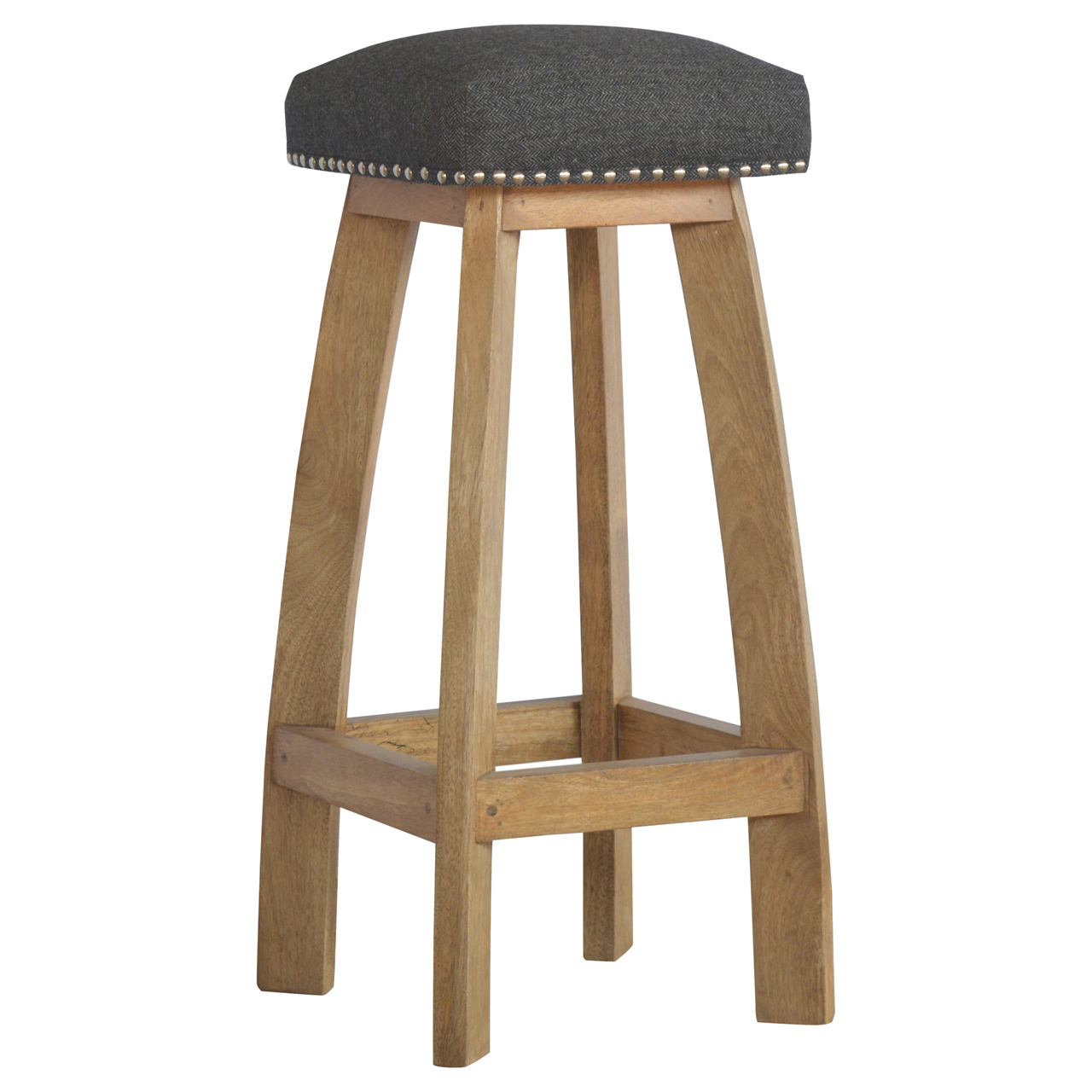 Black Tweed Studded Bar Stool - Image 8