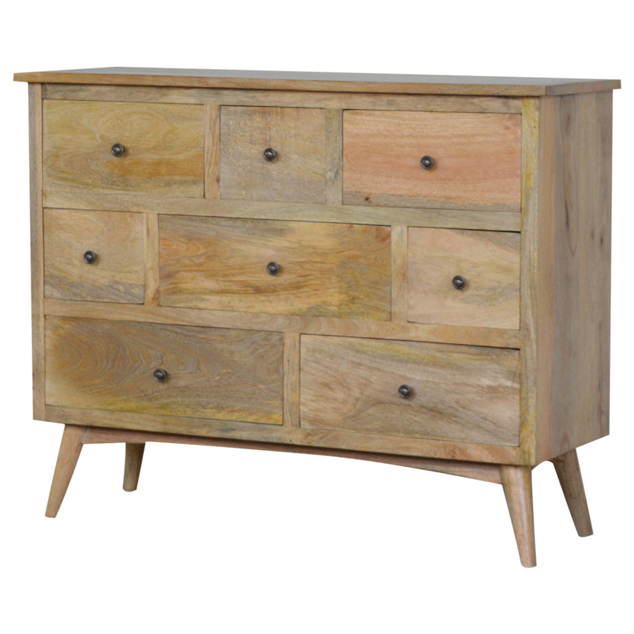 Oak-ish Solid Wood 8 Drawer Chest - Image 2