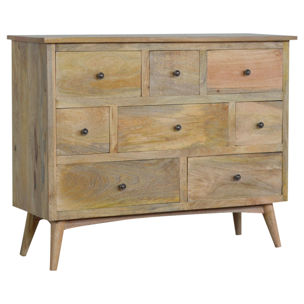 Oak-ish Solid Wood 8 Drawer Chest - Image 3