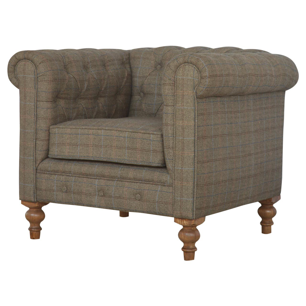 Chesterfield Multi Tweed Armchair - Image 2