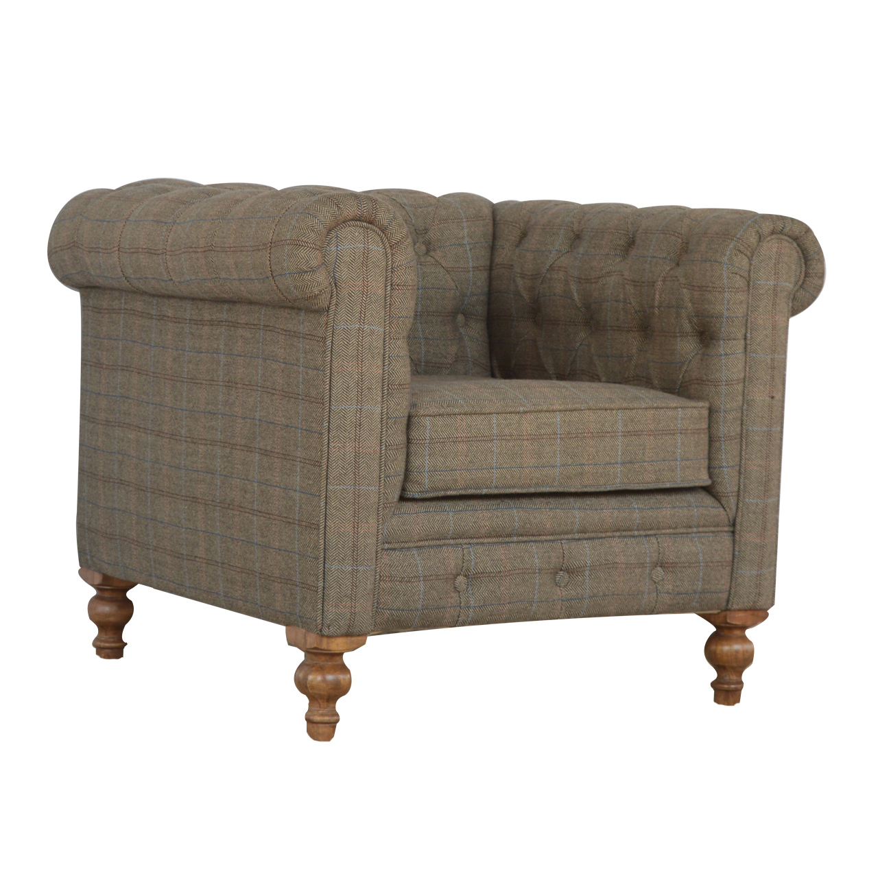 Chesterfield Multi Tweed Armchair - Image 3