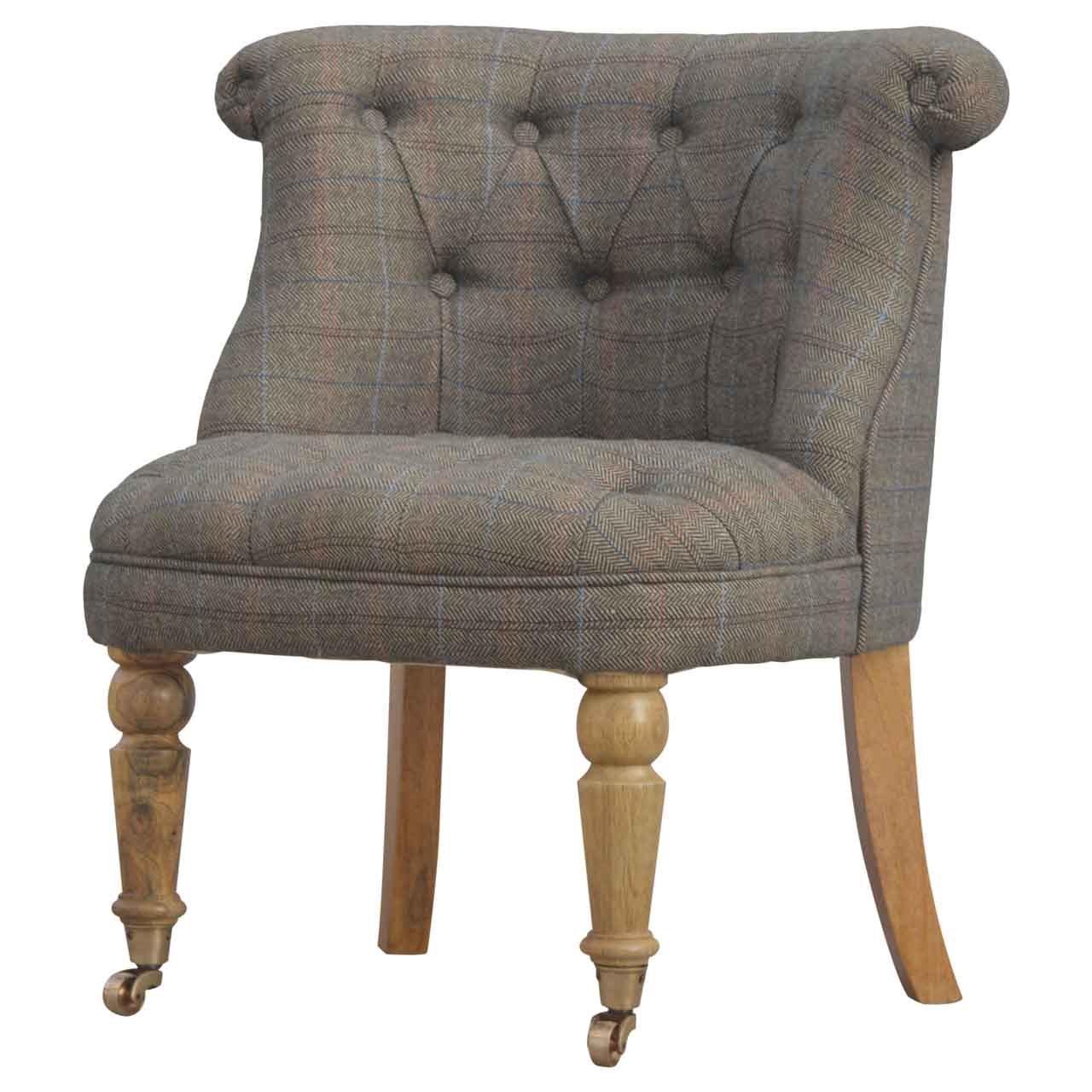 Small Multi Tweed Accent Chair - Image 3