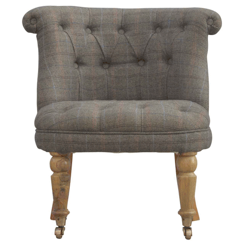 Small Multi Tweed Accent Chair - Image 11
