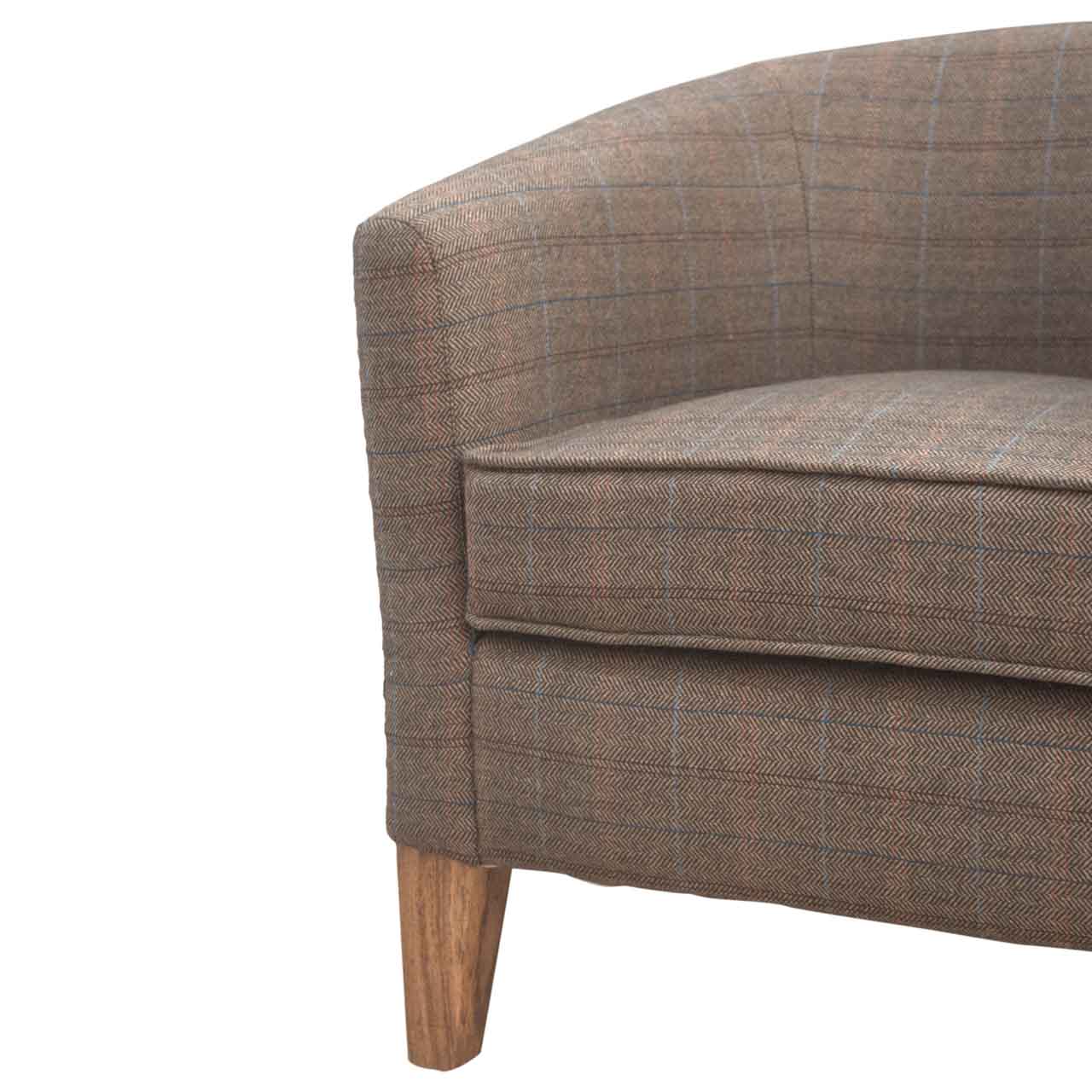 Upholstered Tweed Tub Chair - Image 7