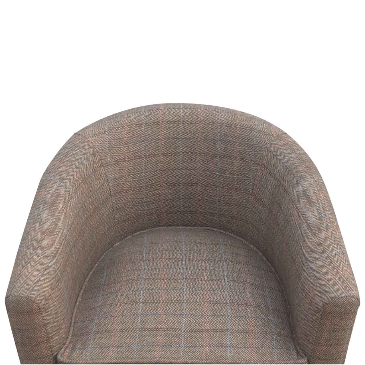 Upholstered Tweed Tub Chair - Image 9