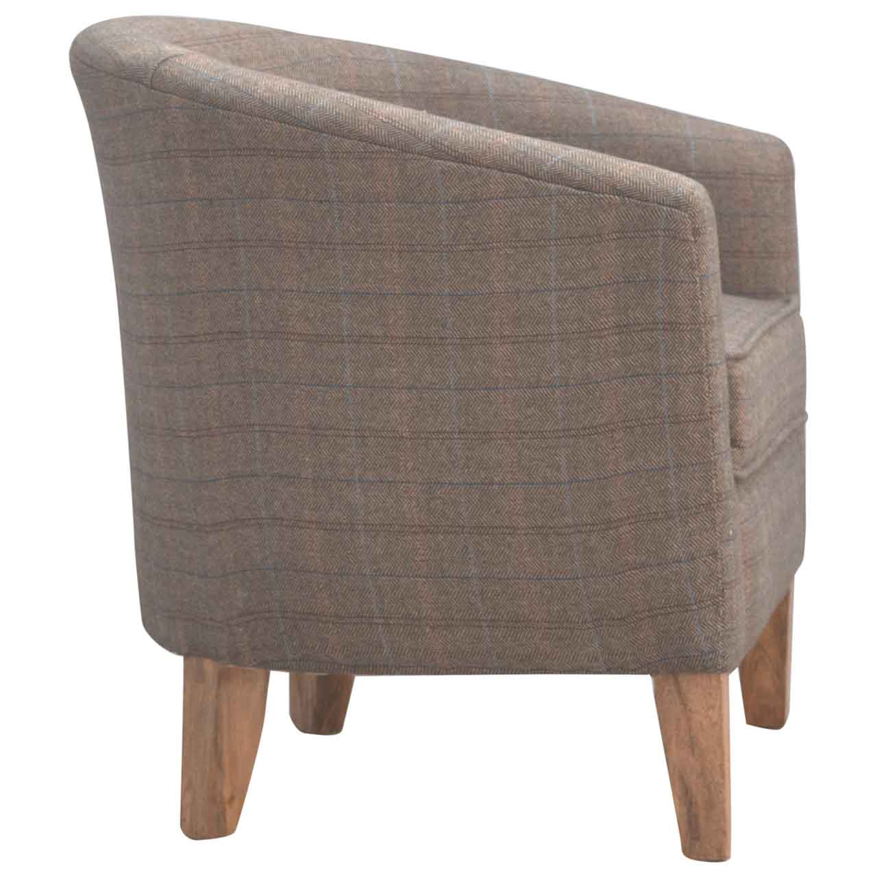 Upholstered Tweed Tub Chair - Image 4