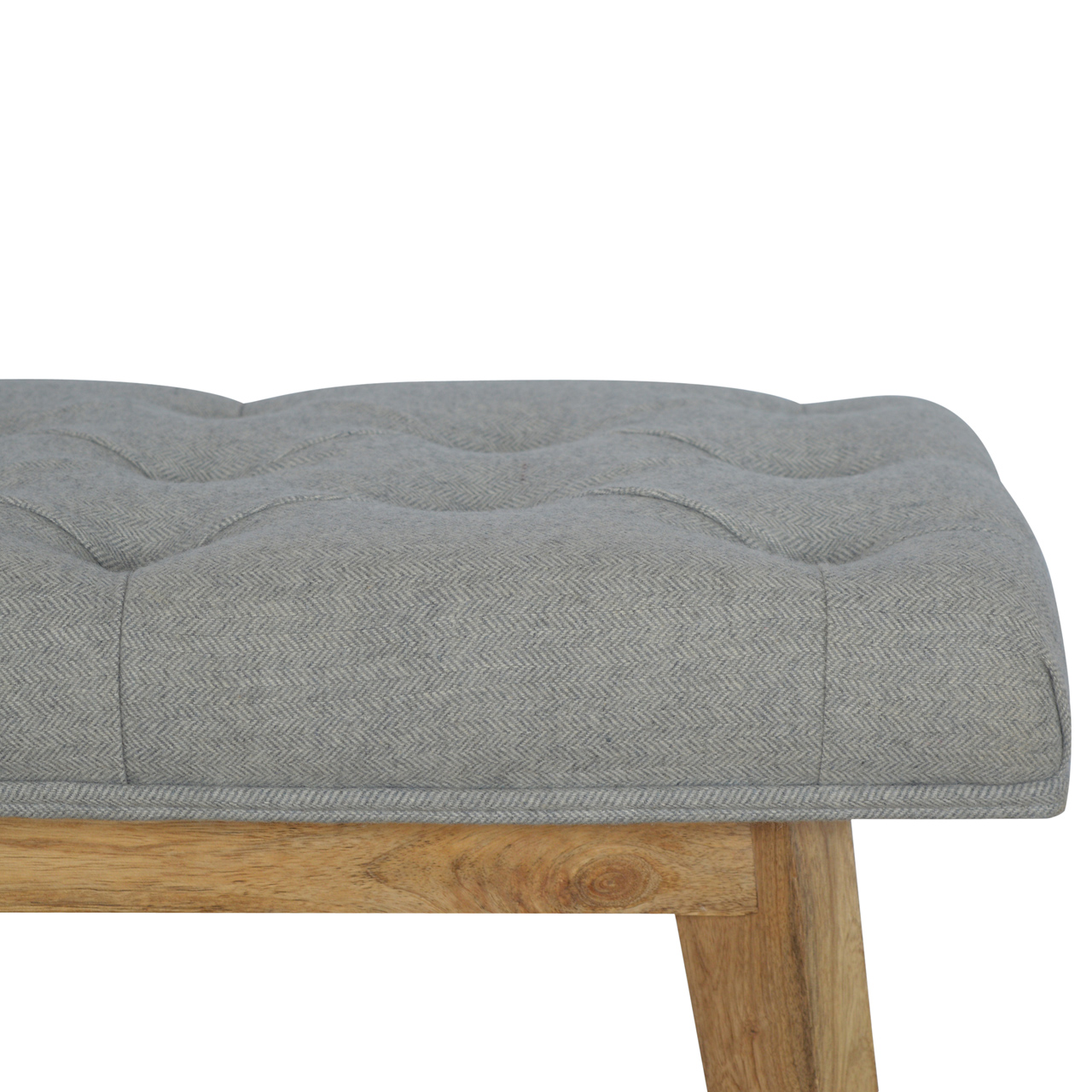 Grey Tweed Bench with 1 Drawer - Image 4