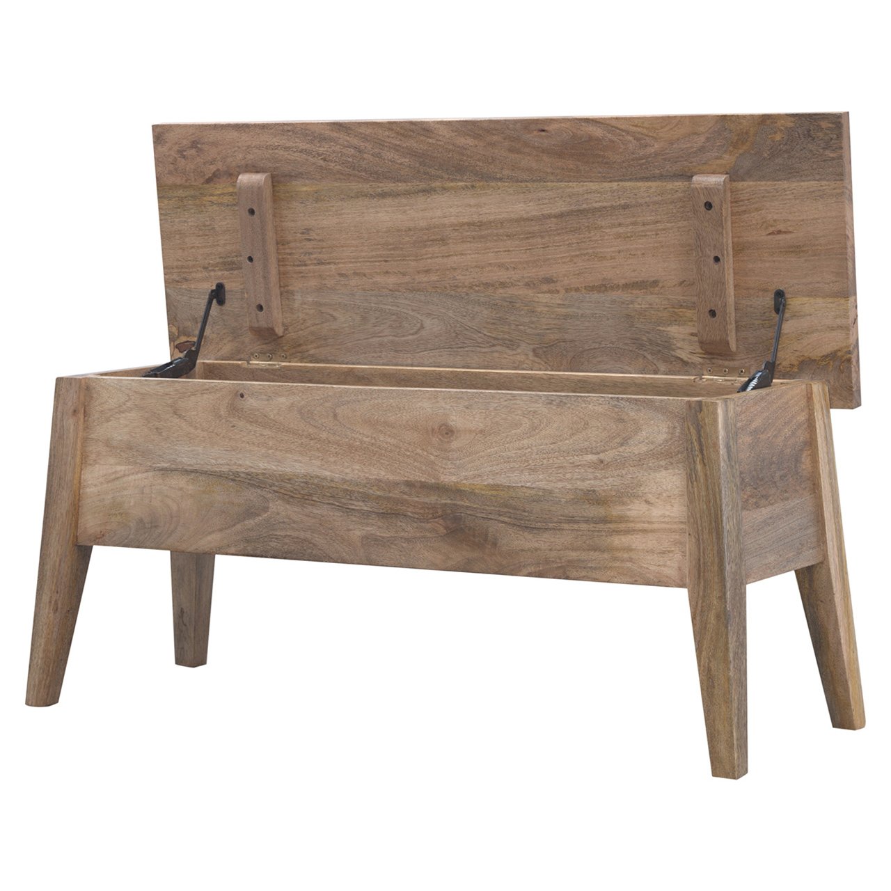 Solid Wood Lid Up Storage Bench - Image 4