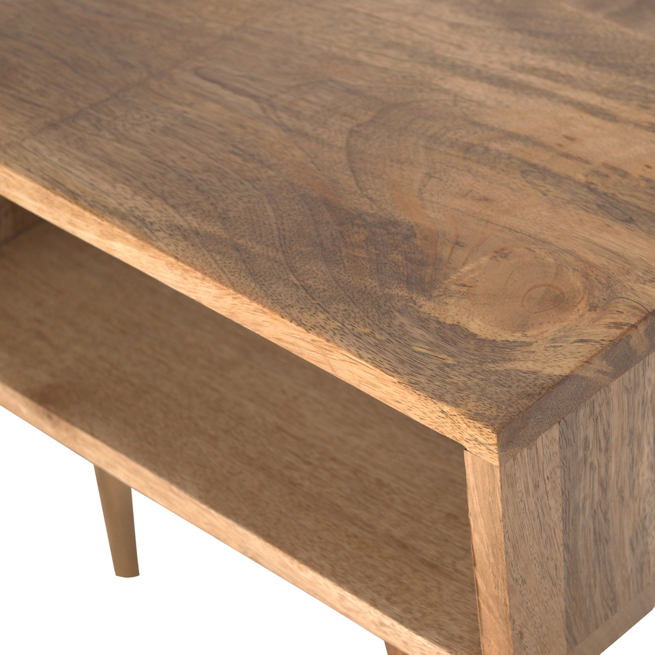 Oak-ish Open Shelf Writing Desk - Image 4