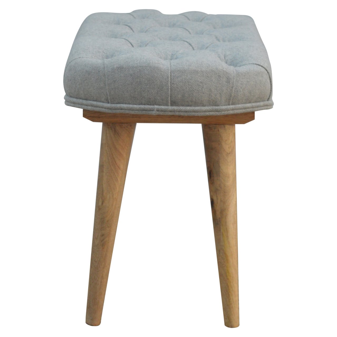 Deep Button Grey Tweed Bench - Image 6