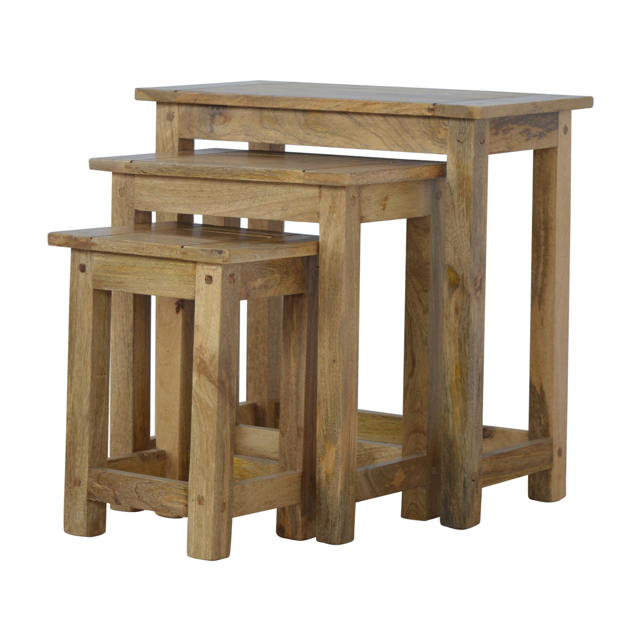 Solid Wood Stool Set of 3 - Image 4