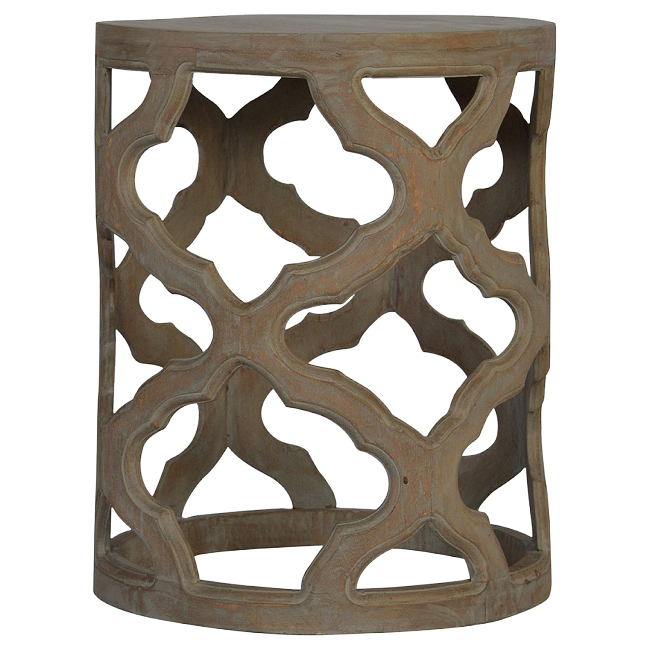 Grey Wash Cut-out Stool - Image 2