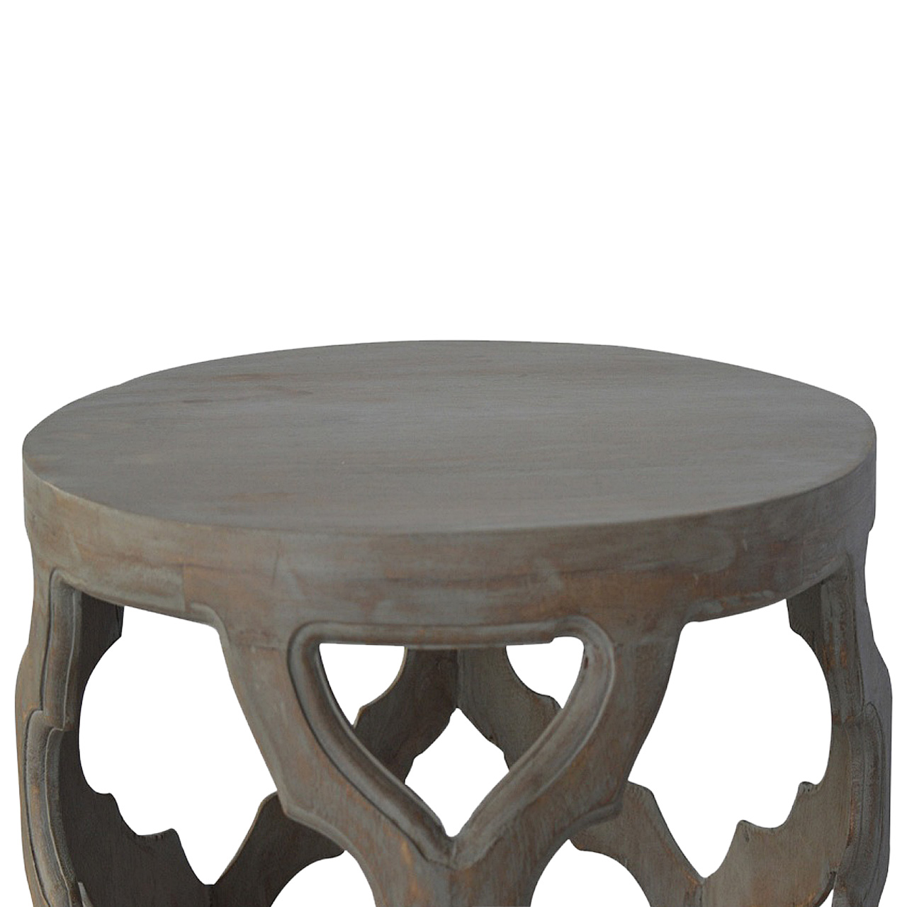 Grey Wash Cut-out Stool - Image 3