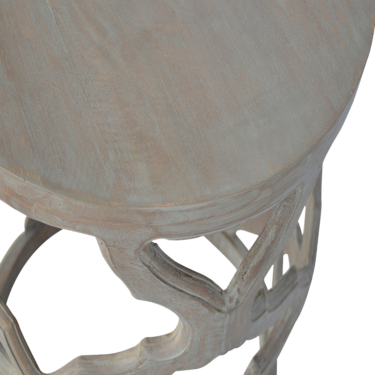 Grey Wash Cut-out Stool - Image 5