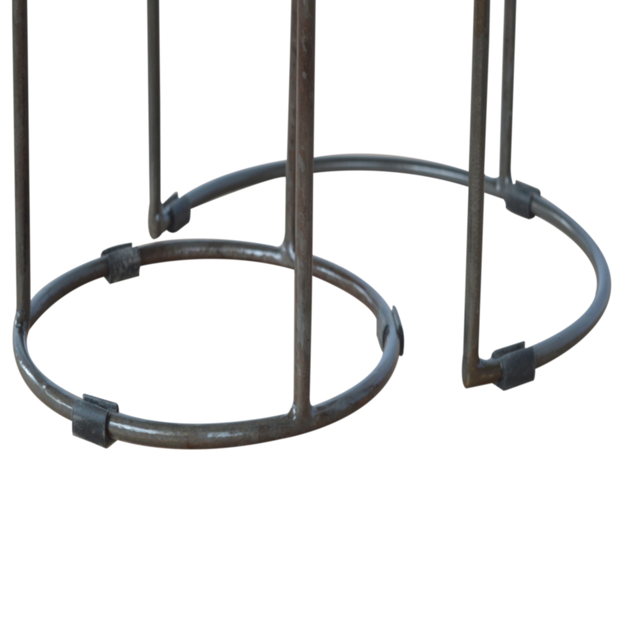 Round Stool Set of 2 with Iron Base - Image 7