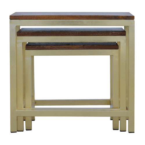Chunky Gold Stool Set of 3 - Image 10