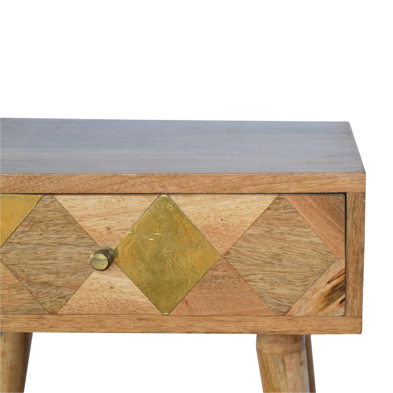 1 Drawer Gold Brass Bedside - Image 6