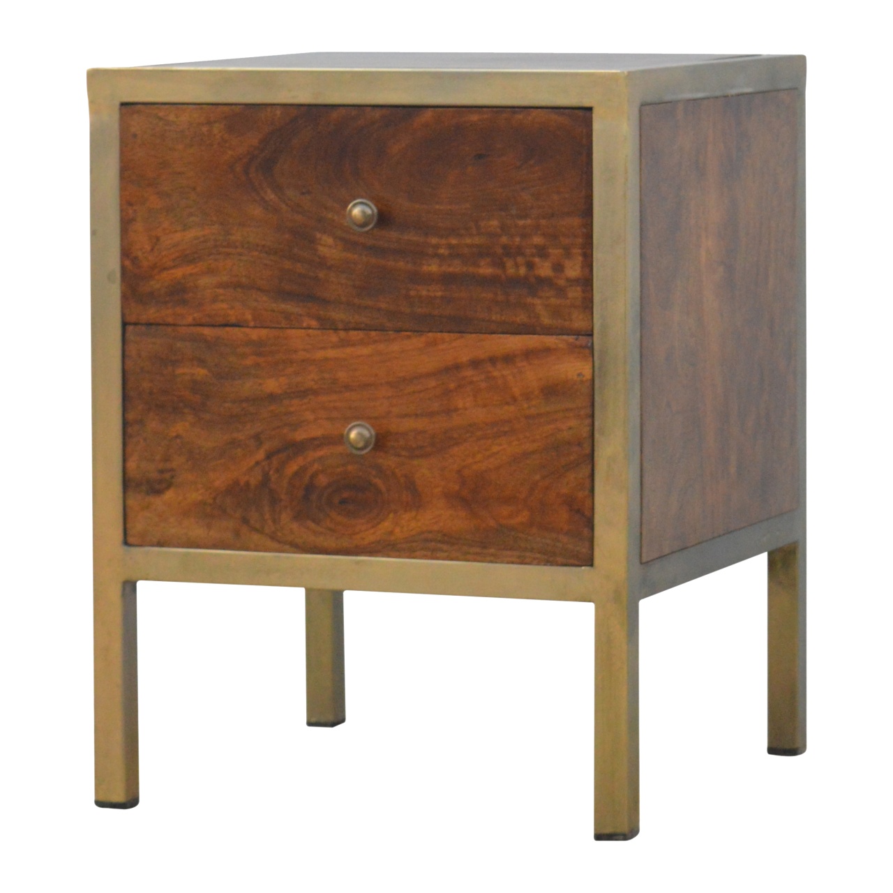 Gold Iron Frame Bedside - Image 2