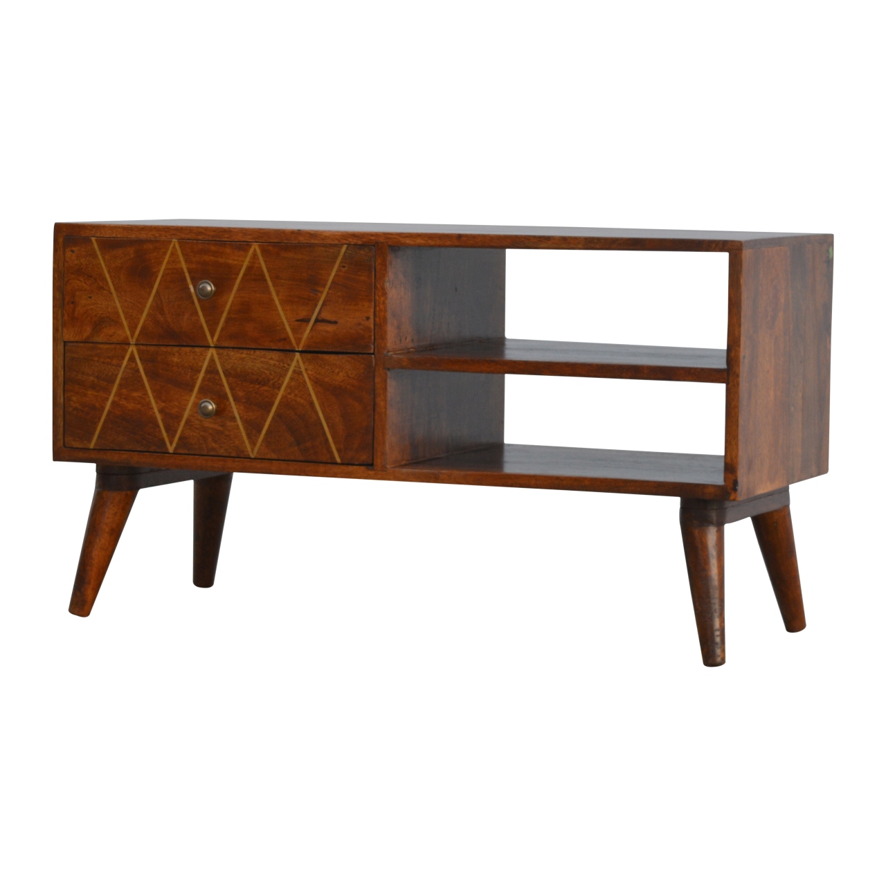 Geometric Brass Inlay Media Unit - Image 2