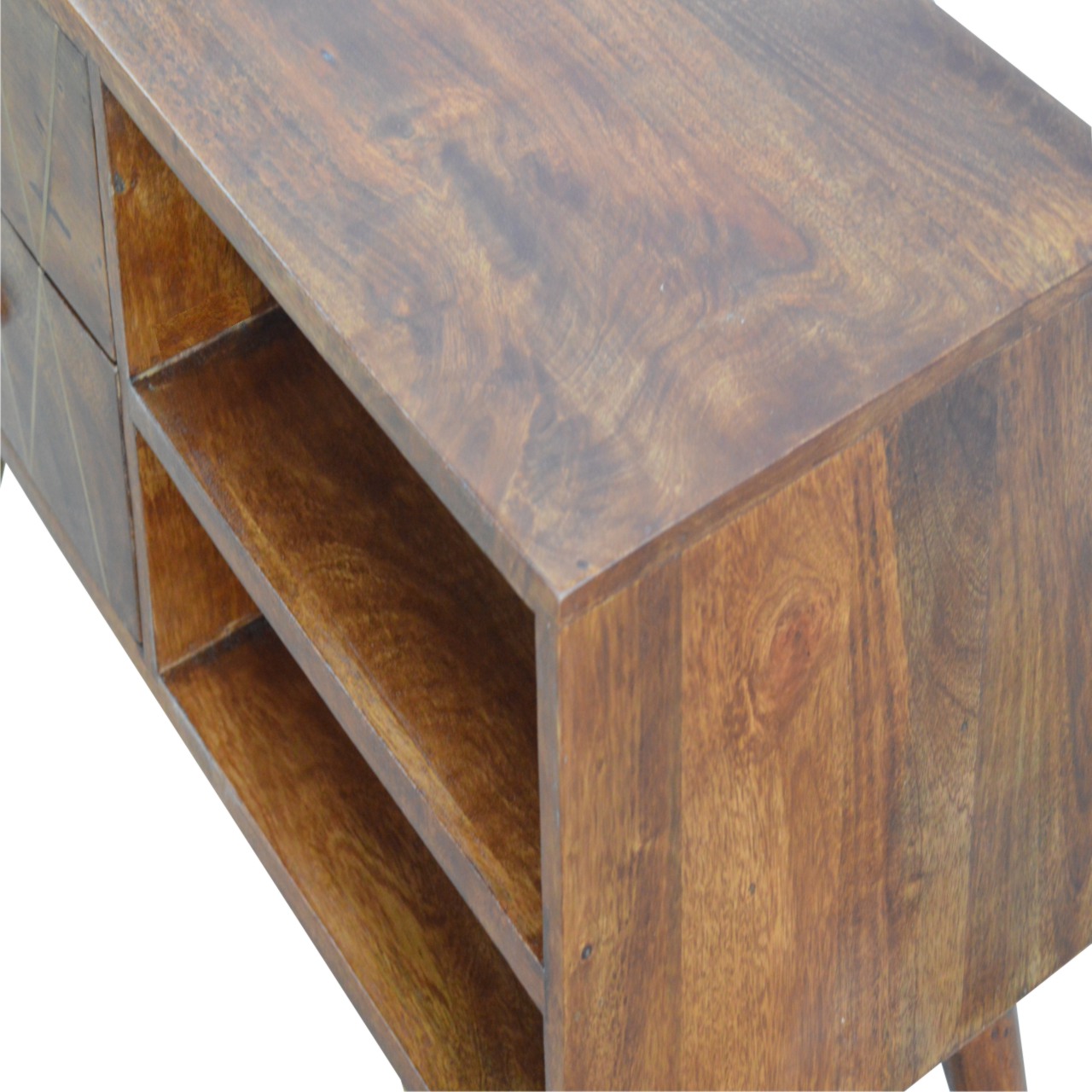 Geometric Brass Inlay Media Unit - Image 4