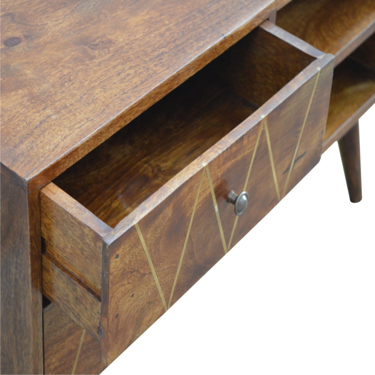 Geometric Brass Inlay Media Unit - Image 6