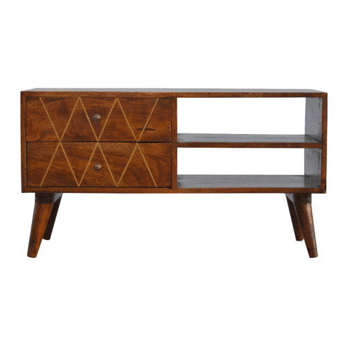 Geometric Brass Inlay Media Unit - Image 9