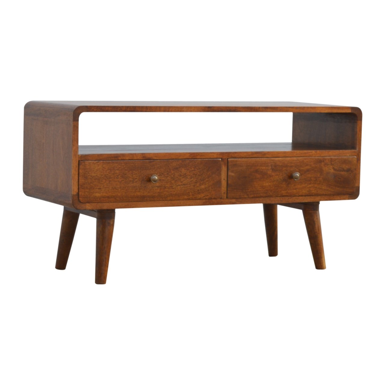 Curved Chestnut Media Unit - Image 3