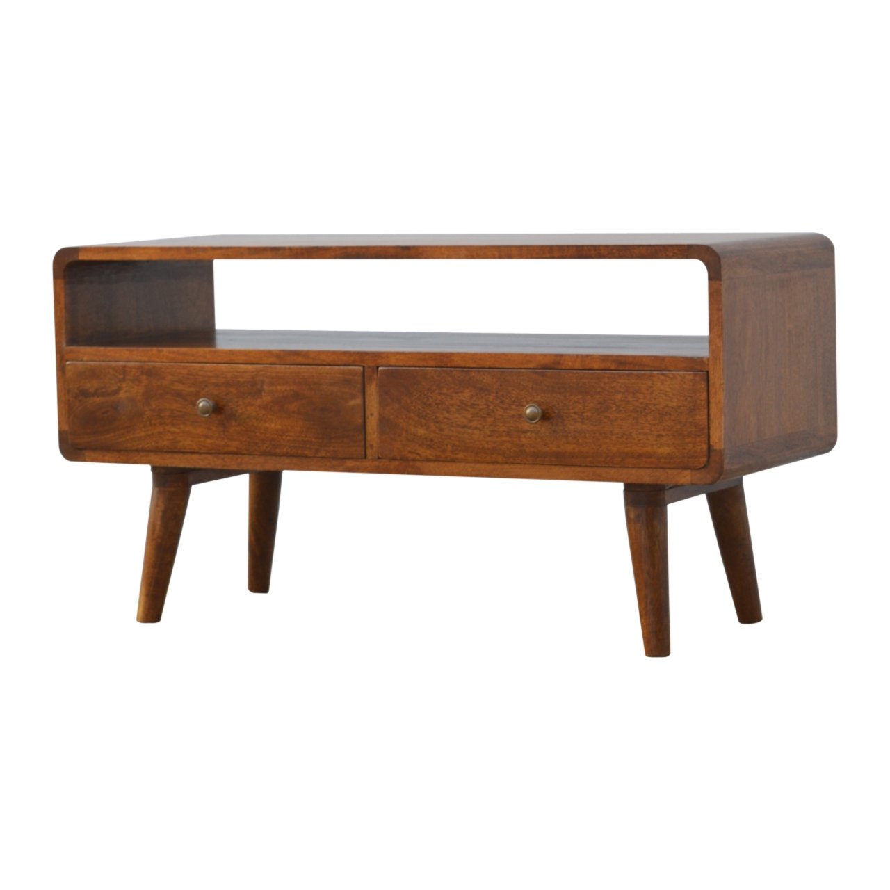 Curved Chestnut Media Unit - Image 2