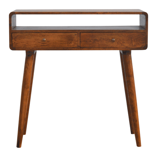 Curved Chestnut Console Table - Image 10