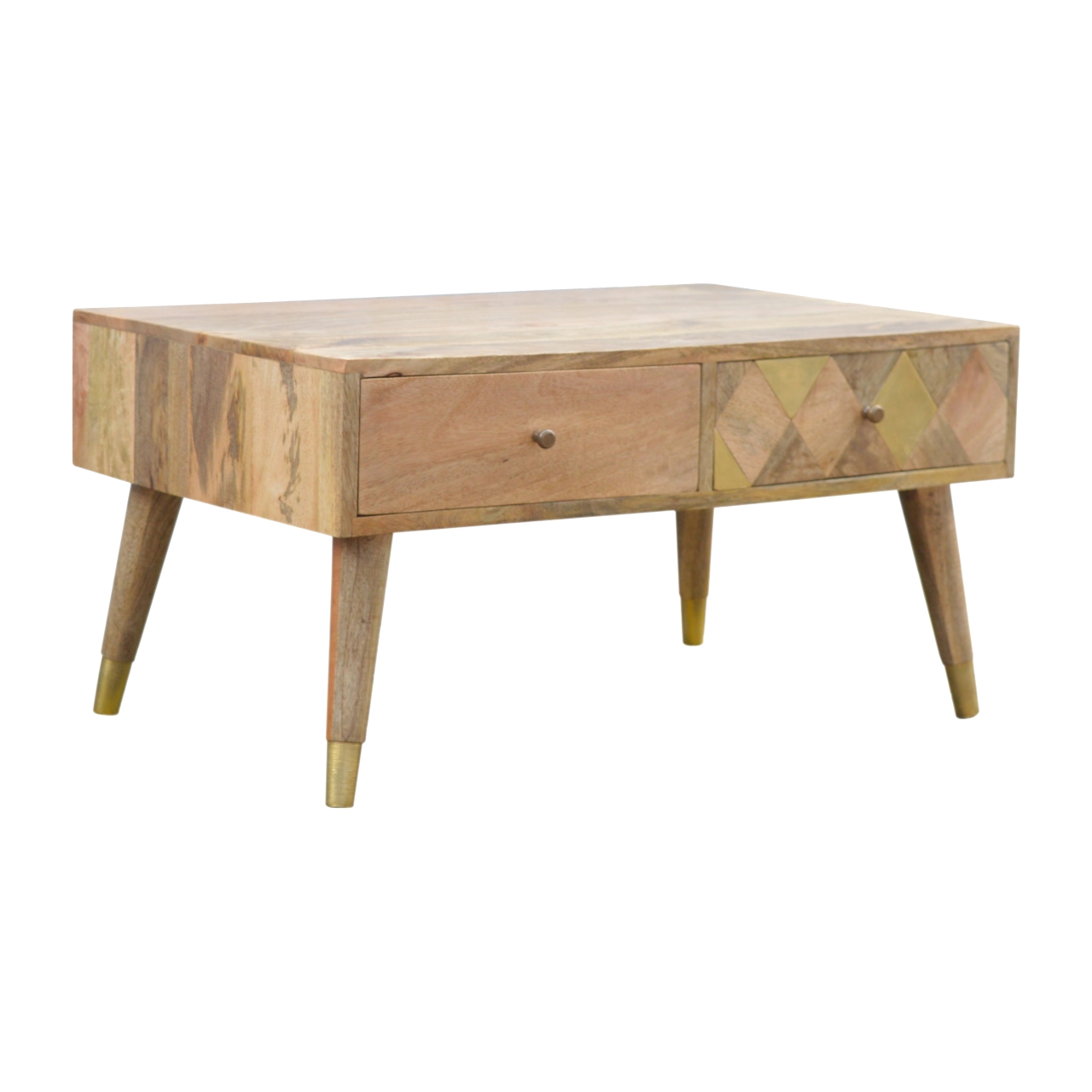 Oak-ish Gold Inlay Coffee Table - Image 3