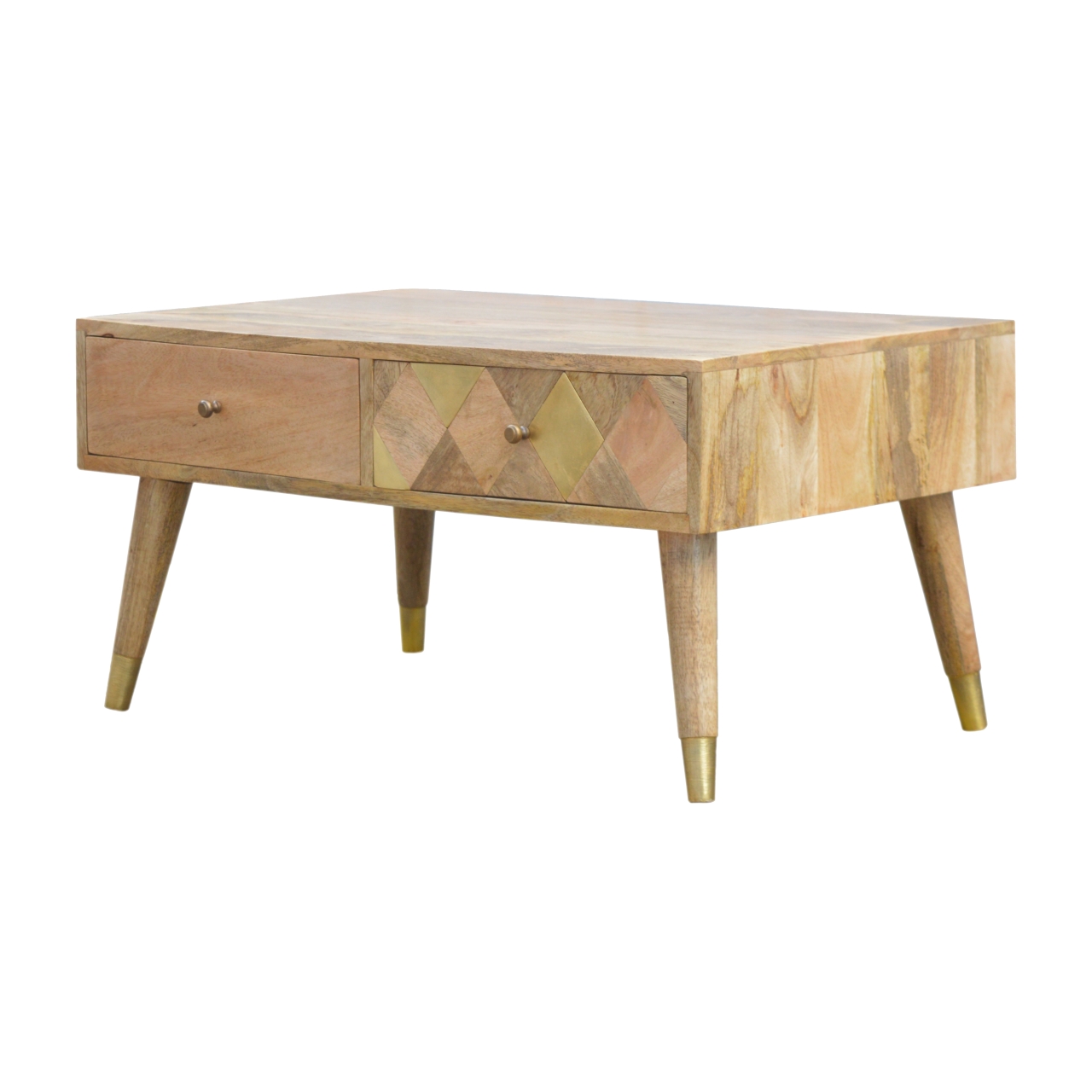 Oak-ish Gold Inlay Coffee Table - Image 2