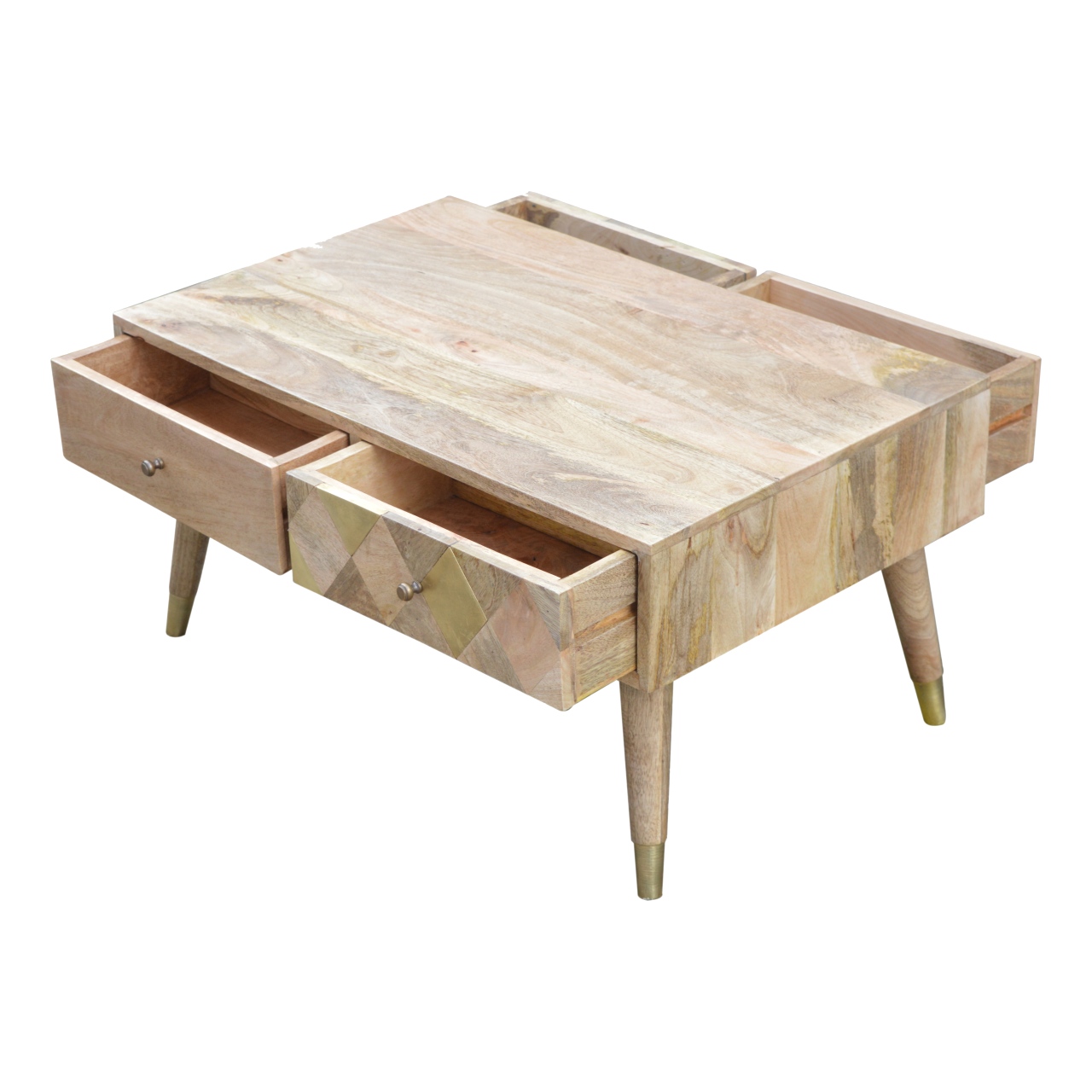 Oak-ish Gold Inlay Coffee Table - Image 4