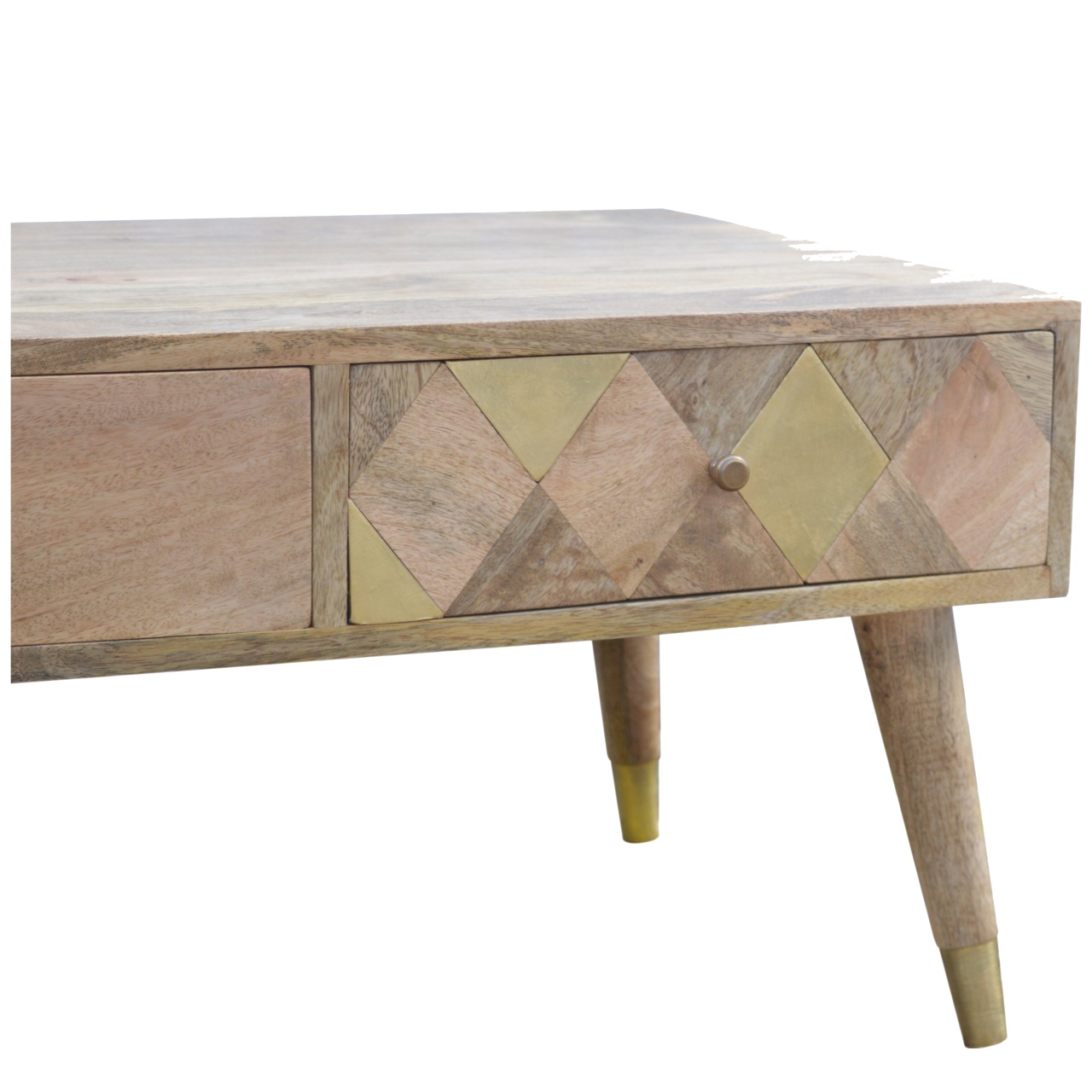 Oak-ish Gold Inlay Coffee Table - Image 6