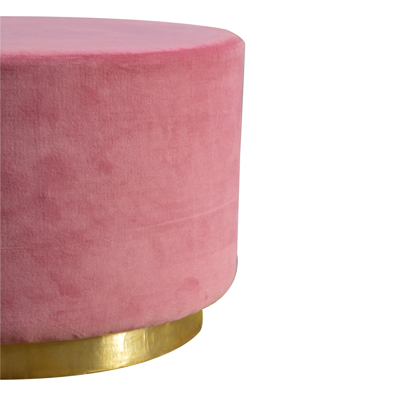 IN426 - Dusty Pink Velvet Footstool with Gold Base - Image 4