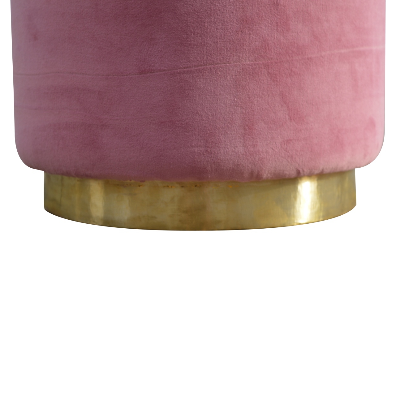 IN426 - Dusty Pink Velvet Footstool with Gold Base - Image 7