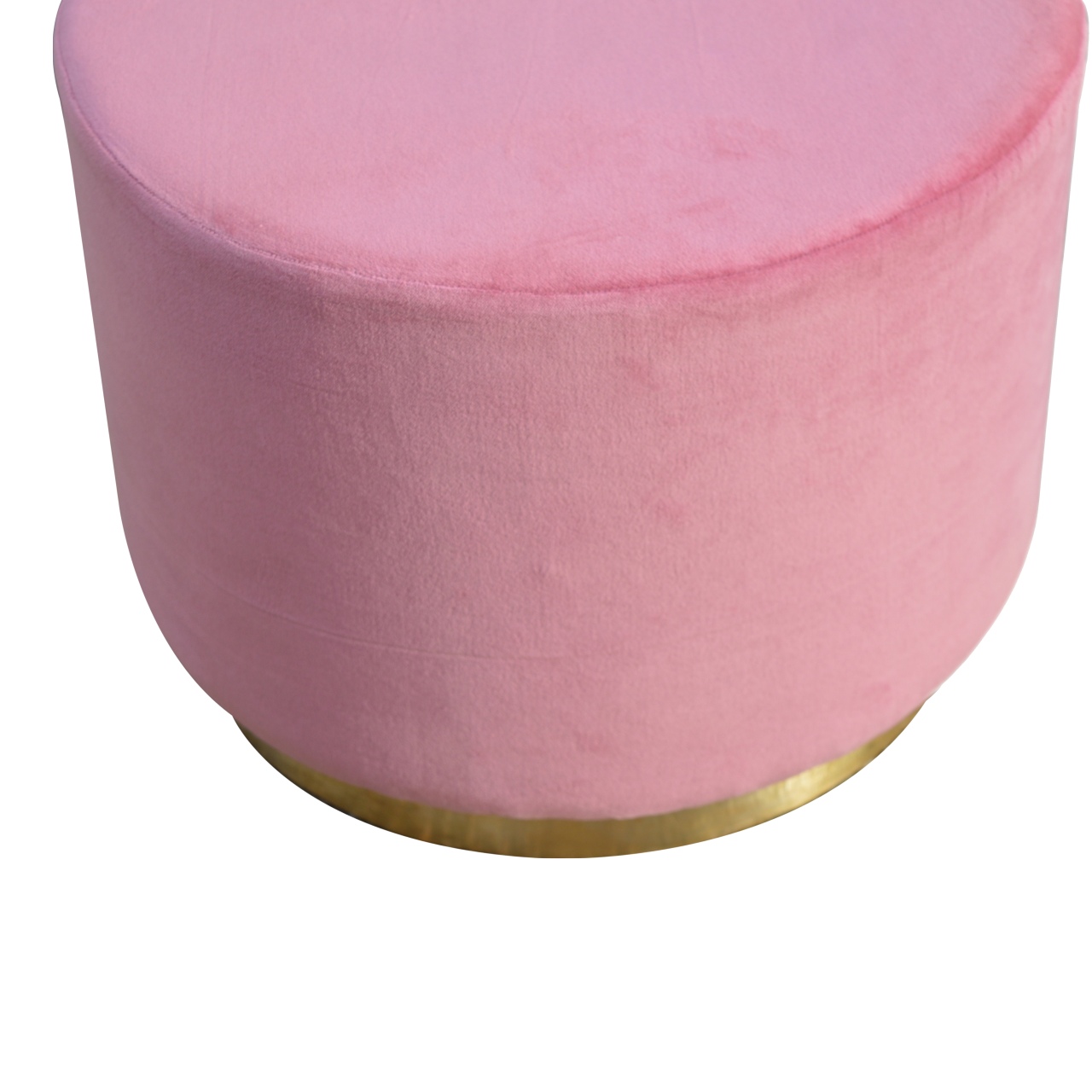 IN426 - Dusty Pink Velvet Footstool with Gold Base - Image 5