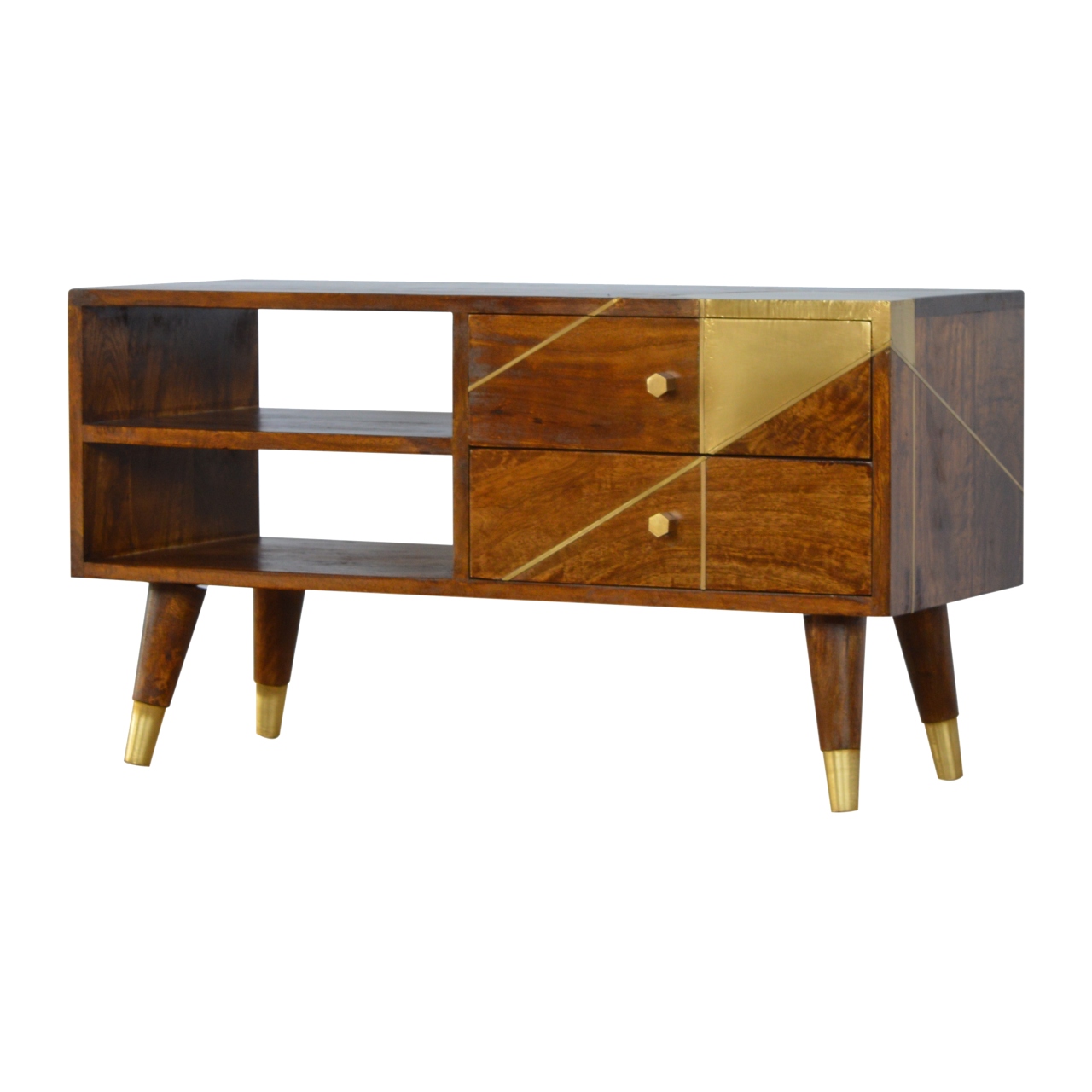 Gold Geo Chestnut Media Unit - Image 2