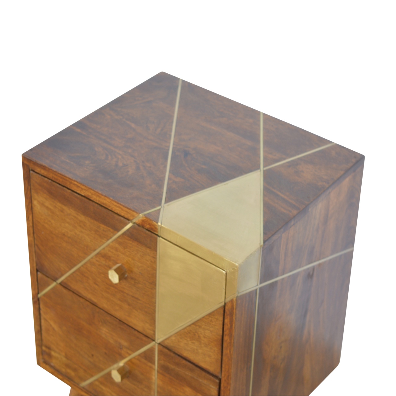 Gold Geometric Chestnut Bedside - Image 5