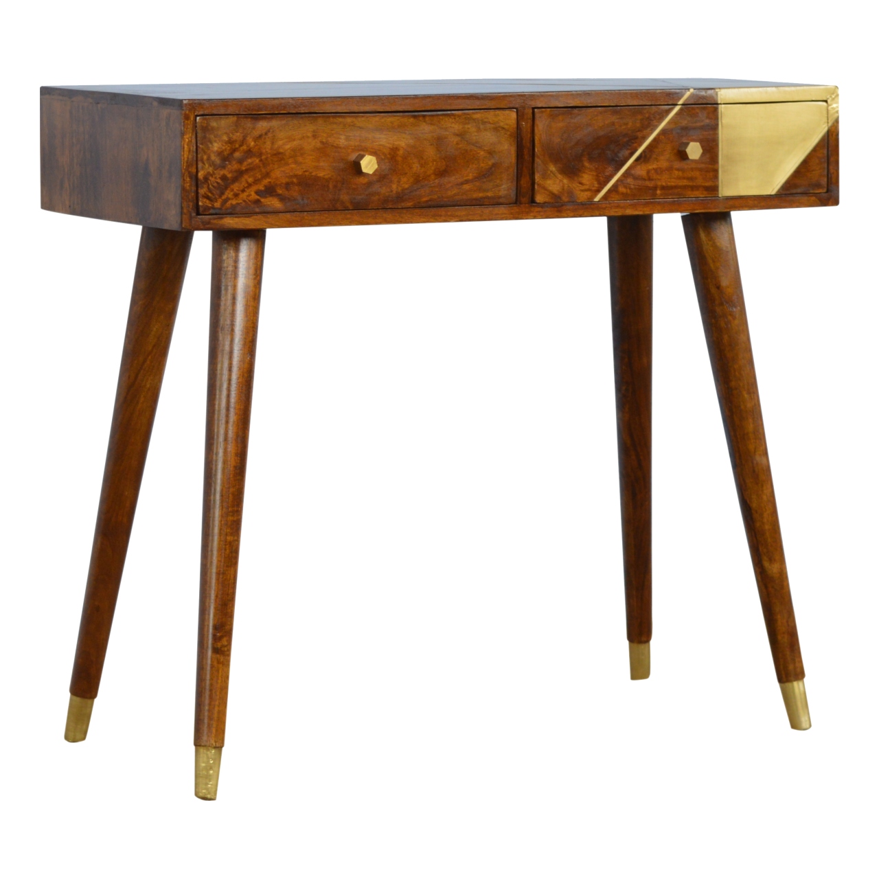 Gold Geo Chestnut Console Table - Image 2